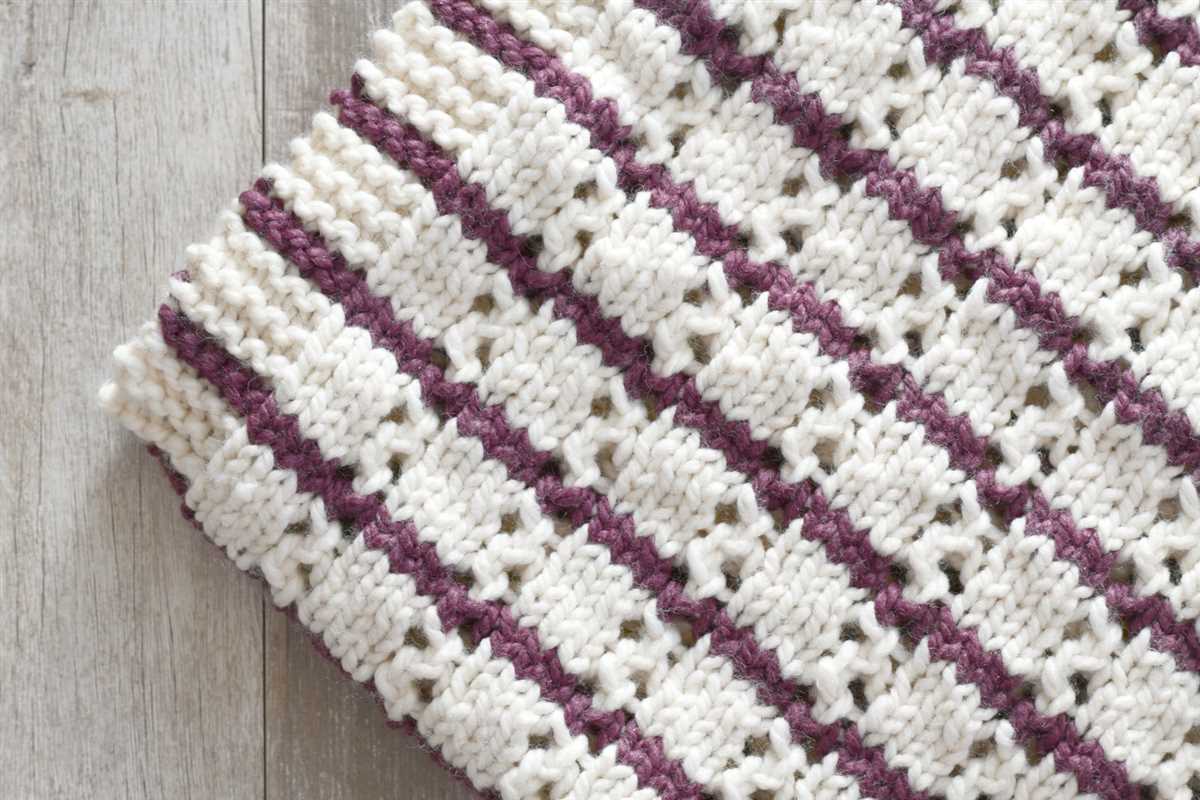 Striped knitted blanket pattern