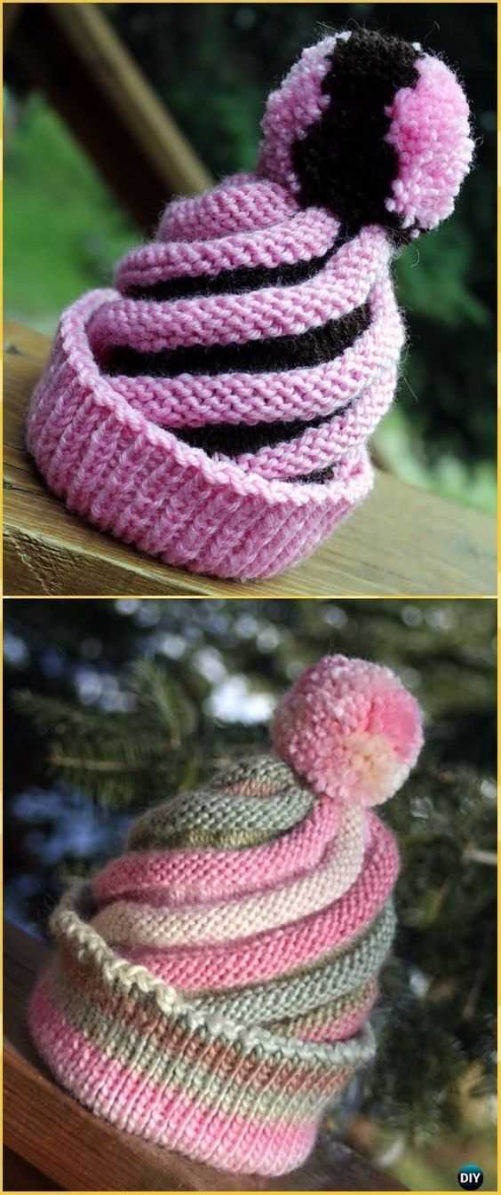 Swirl knit hat pattern