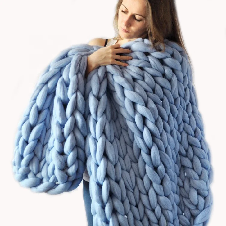Thick knit blanket pattern