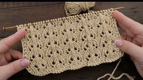 Two row lace pattern knitting
