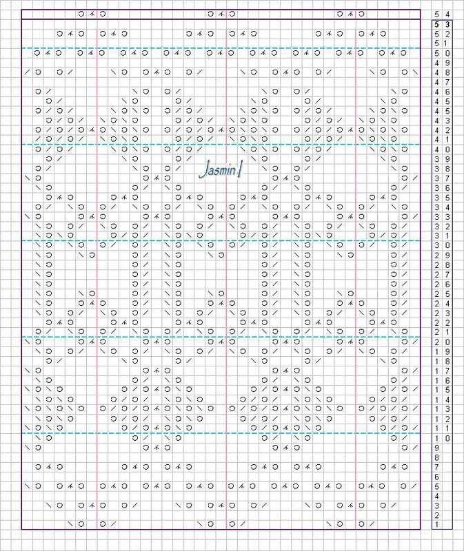 Two row lace pattern knitting
