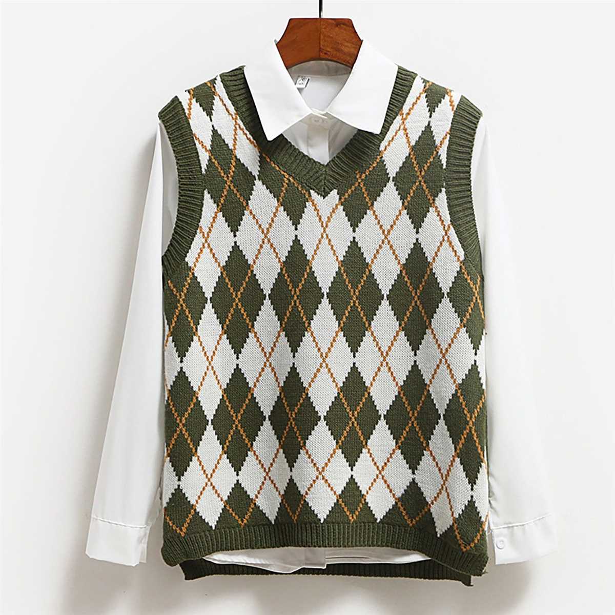 V neck sweater vest knitting pattern free