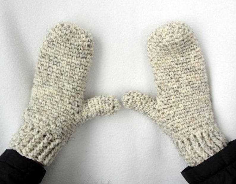 Adult mittens knitting pattern