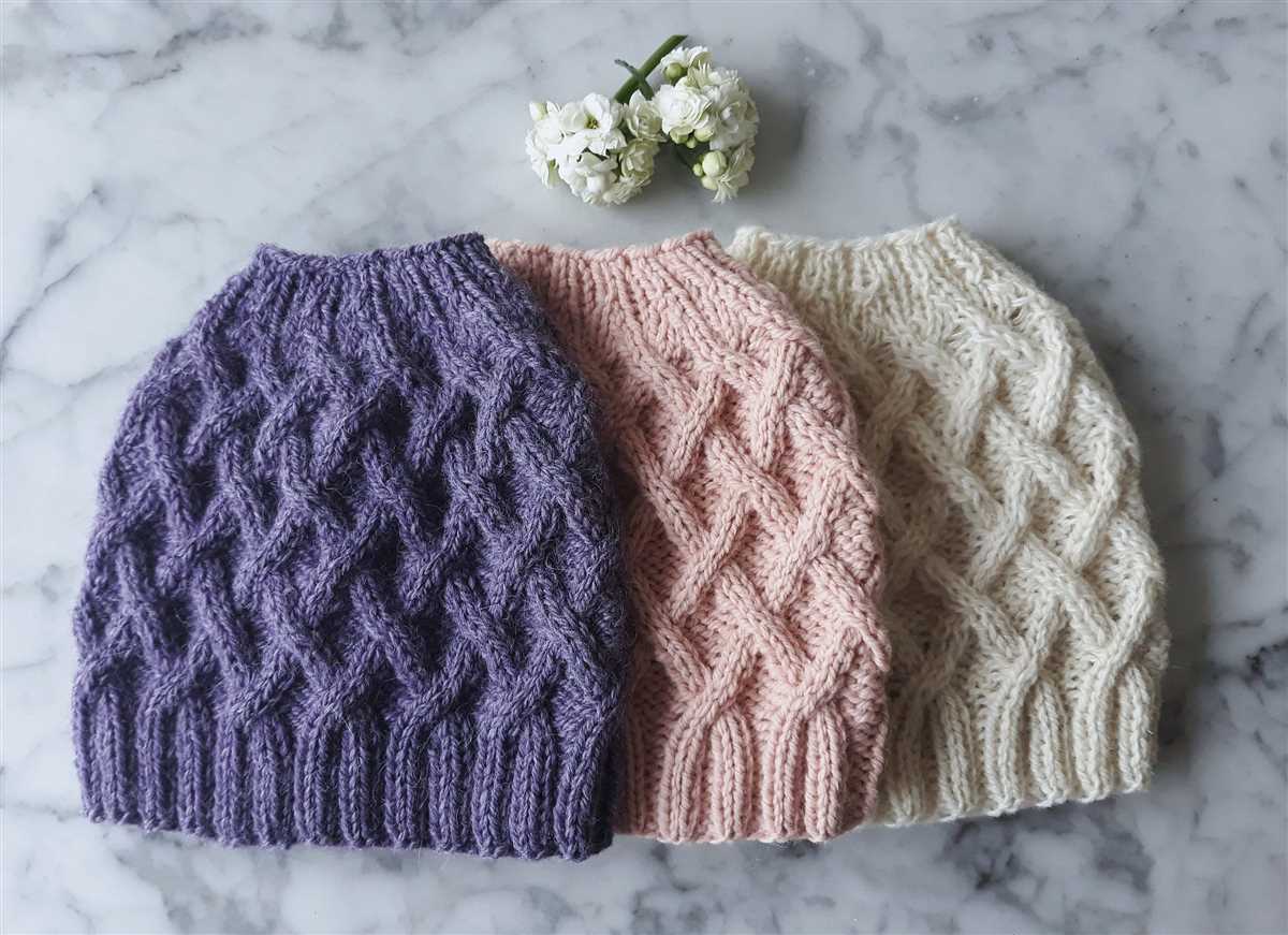 Cable knit beanie pattern