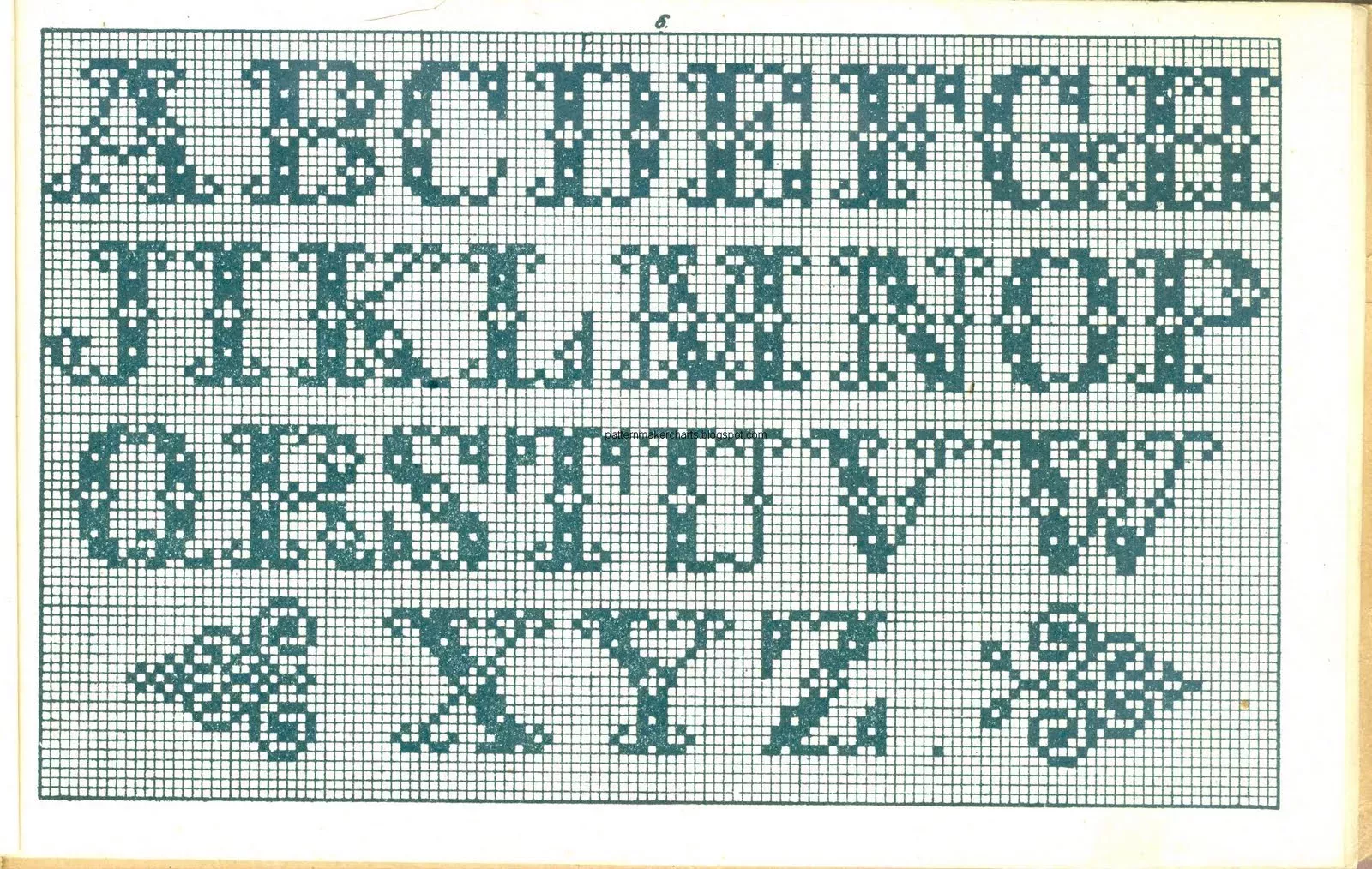 Alphabet knitting pattern