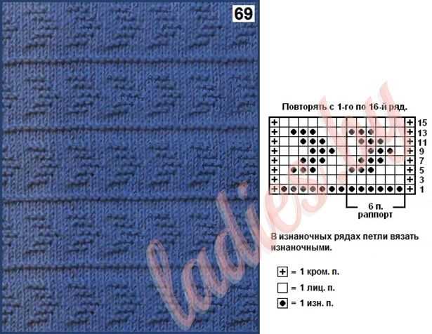 Alternating welted leaf knitting pattern