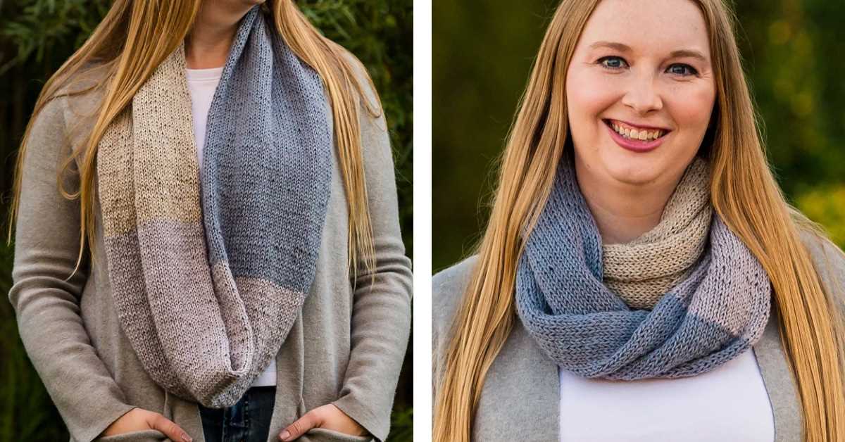 Hooded infinity scarf knit pattern