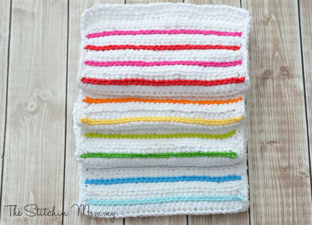 Striped dishcloth knit pattern