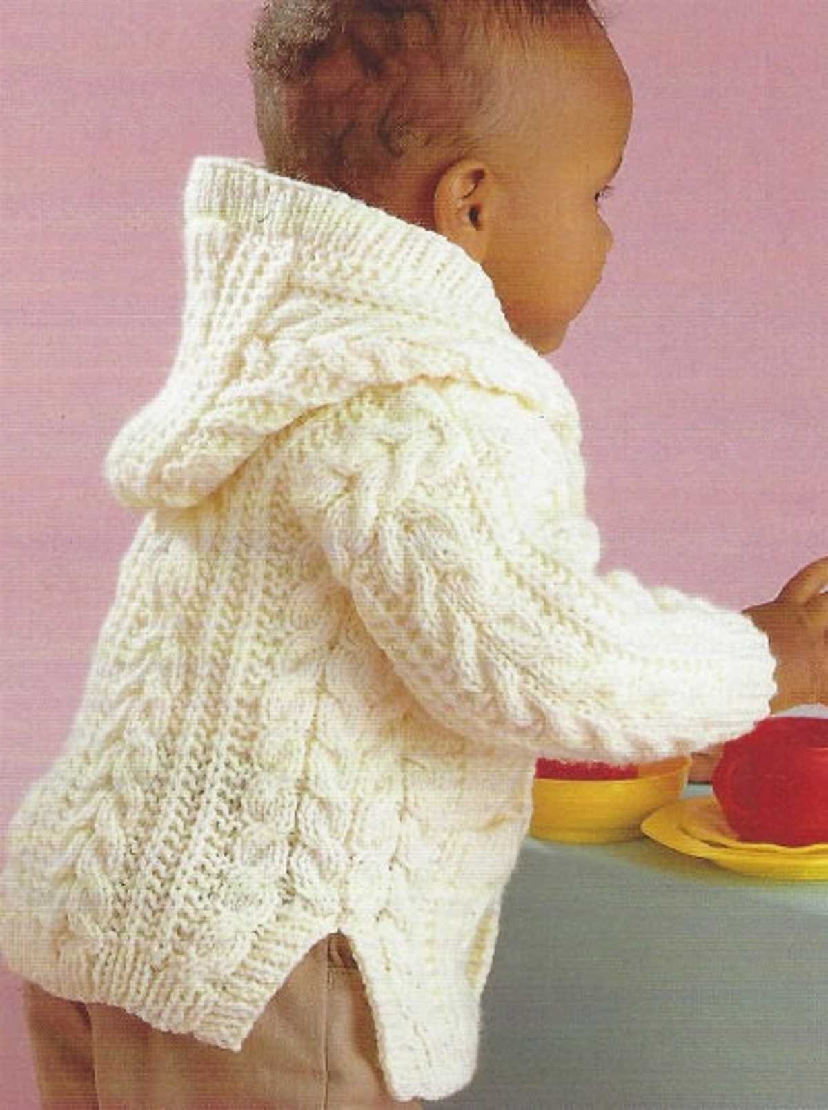 Aran cardigan with hood knitting pattern