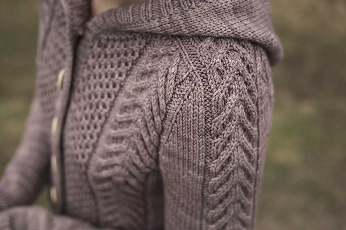 Aran cardigan with hood knitting pattern