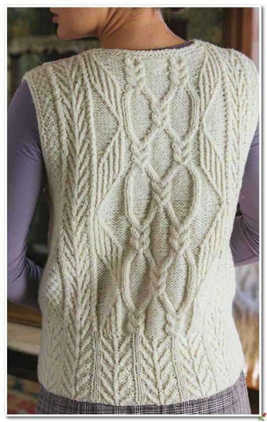Aran waistcoat knitting pattern