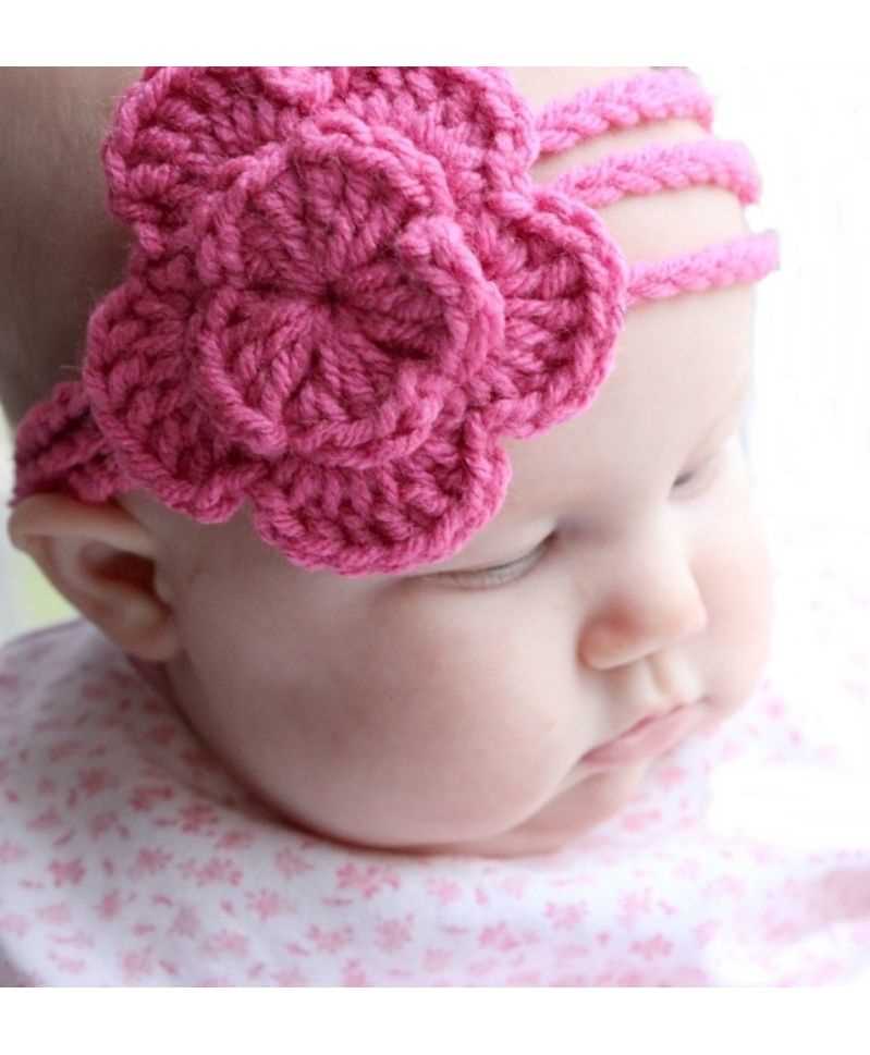 Knit flower pattern for headbands