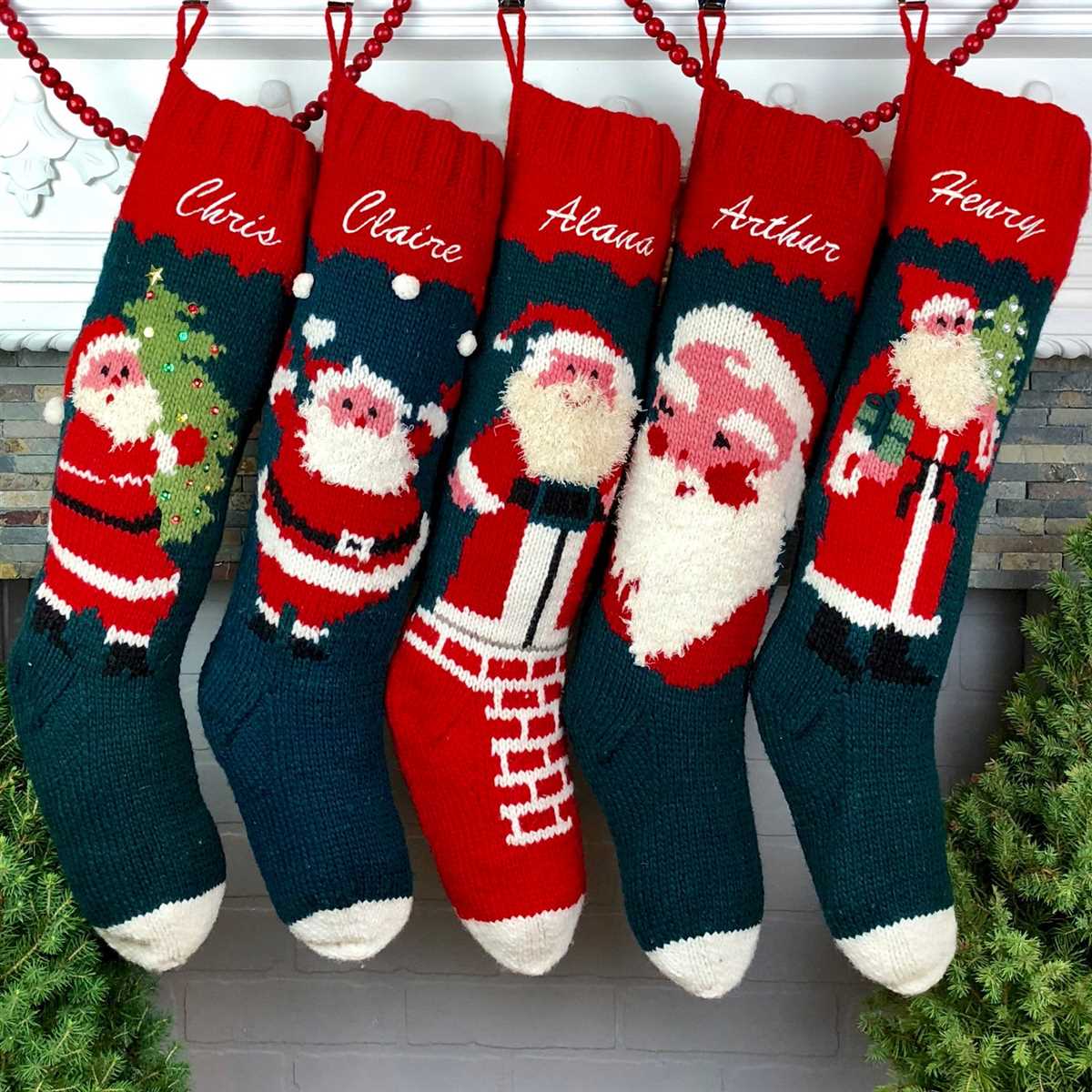 Knitted santa stocking pattern