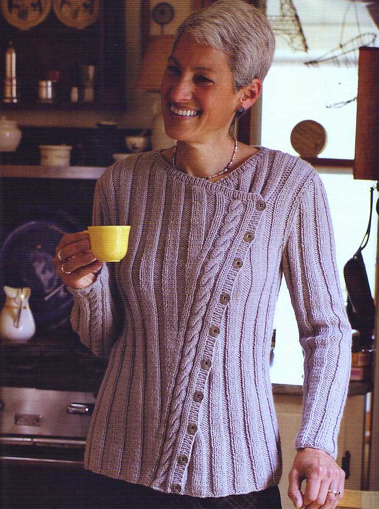 Asymmetrical cardigan knitting pattern