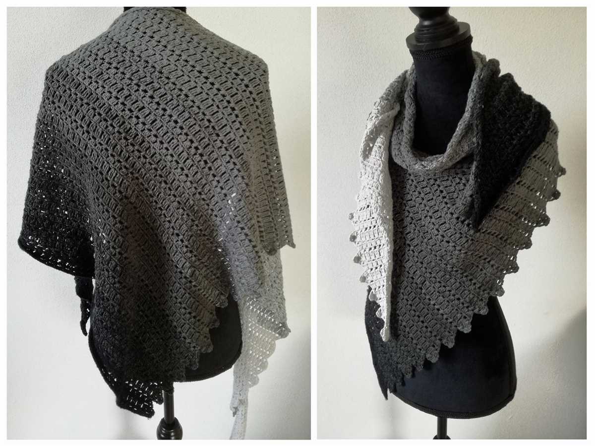 Asymmetrical shawl knitting pattern