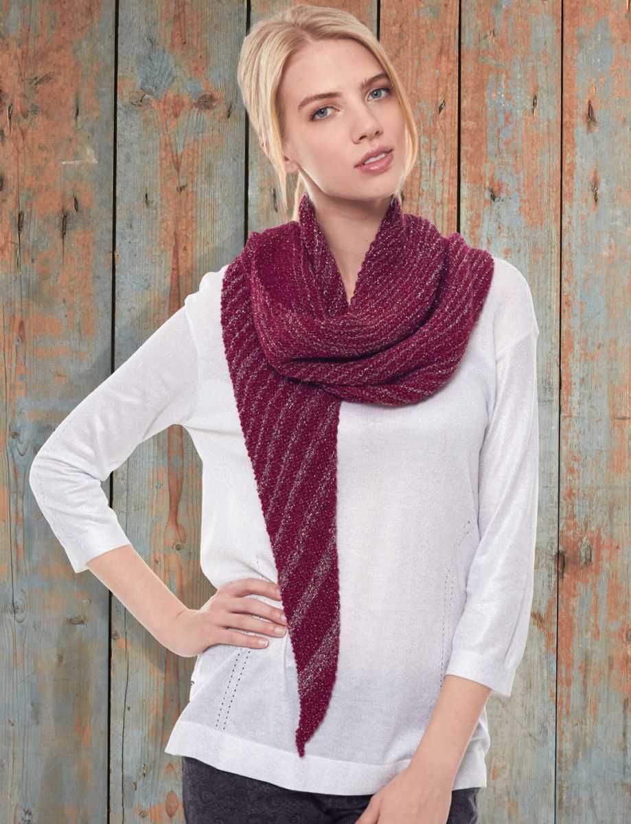 Asymmetrical shawl knitting pattern