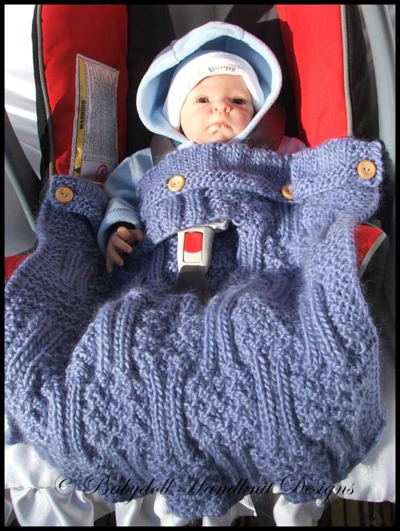 Easy knit car seat blanket pattern