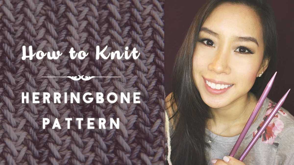 Herringbone knitting pattern in the round