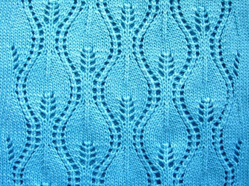Leaf stitch pattern knitting