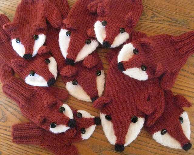 Fox mittens knitting pattern free