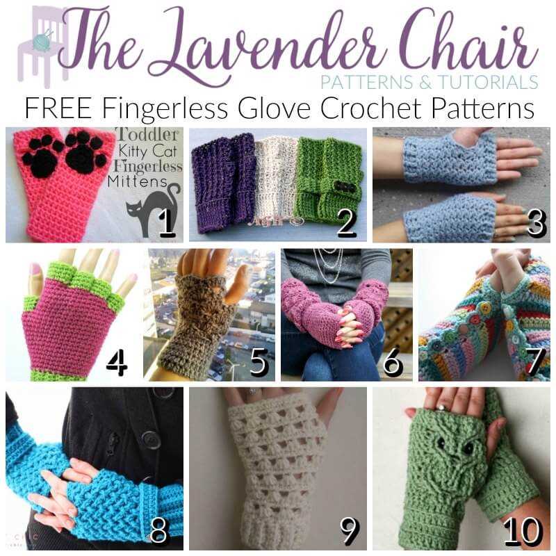 Knitted gloves without fingers pattern