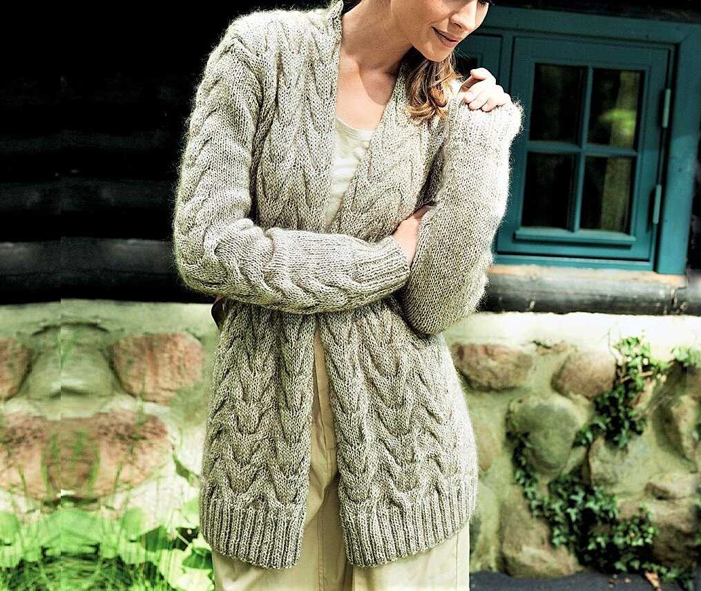 Long lace cardigan knitting pattern