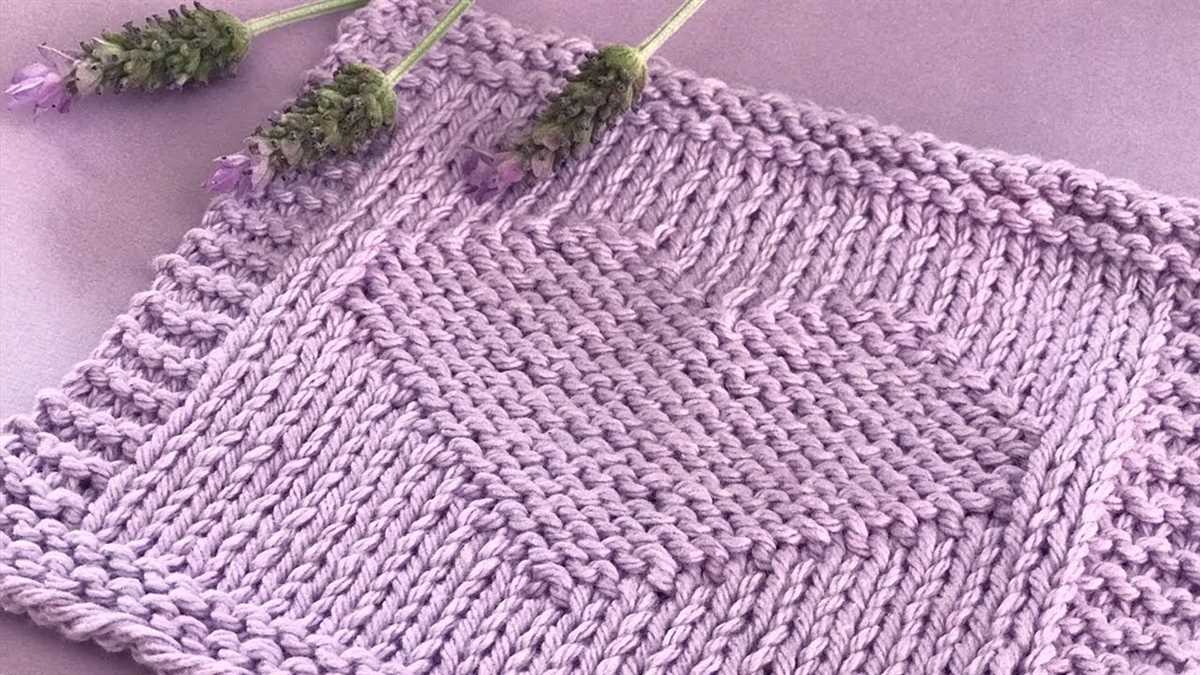 Heart square knitting pattern
