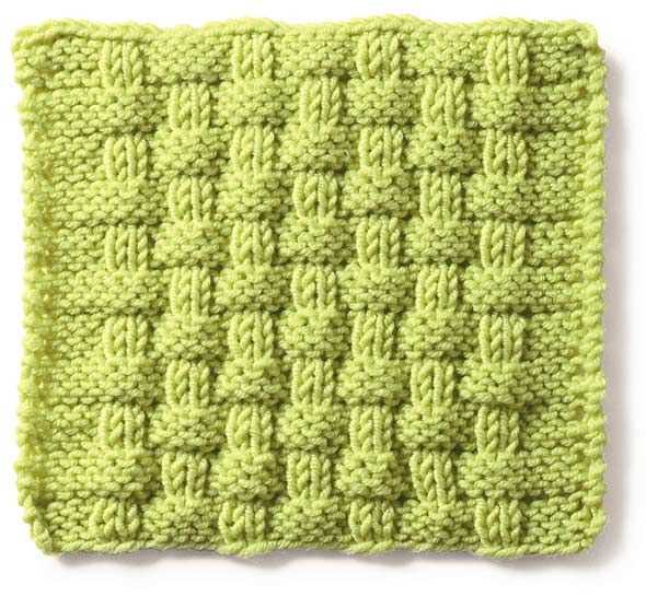 Basket weave dishcloth knitting pattern