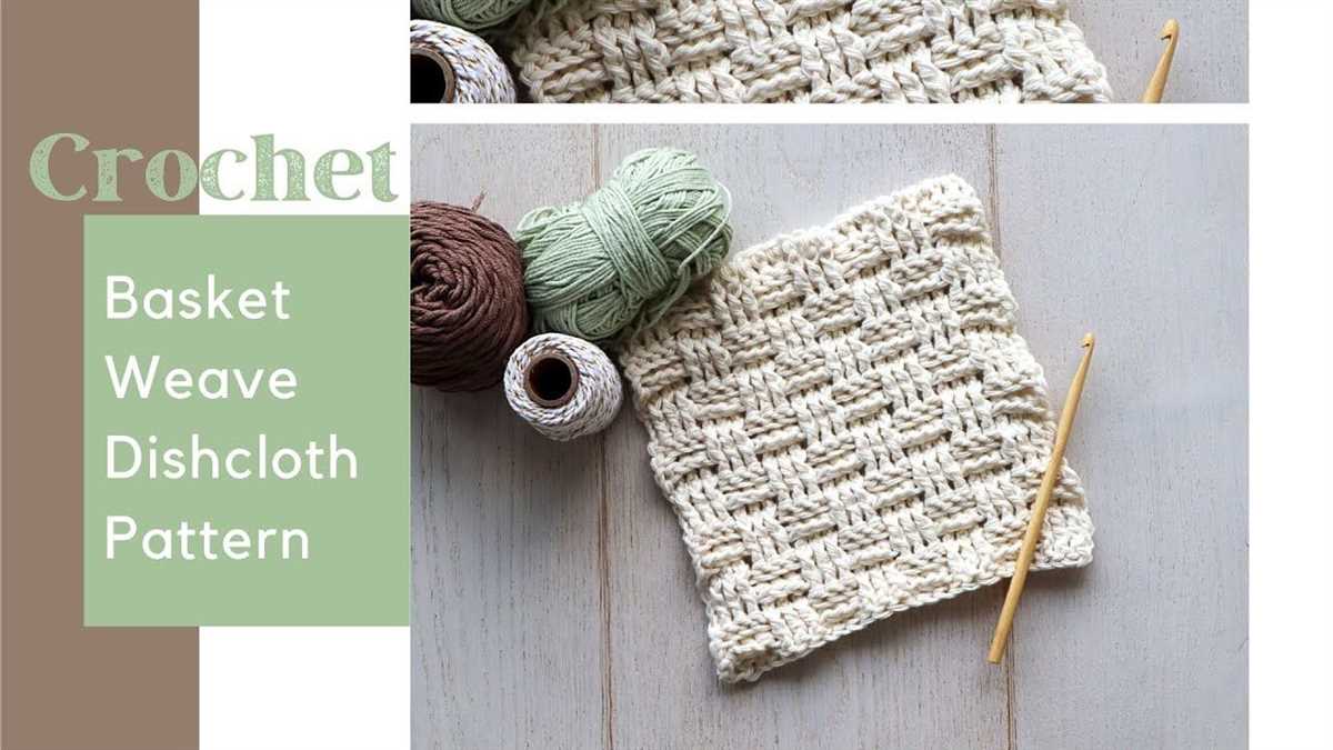 Basket weave knitted dishcloth pattern