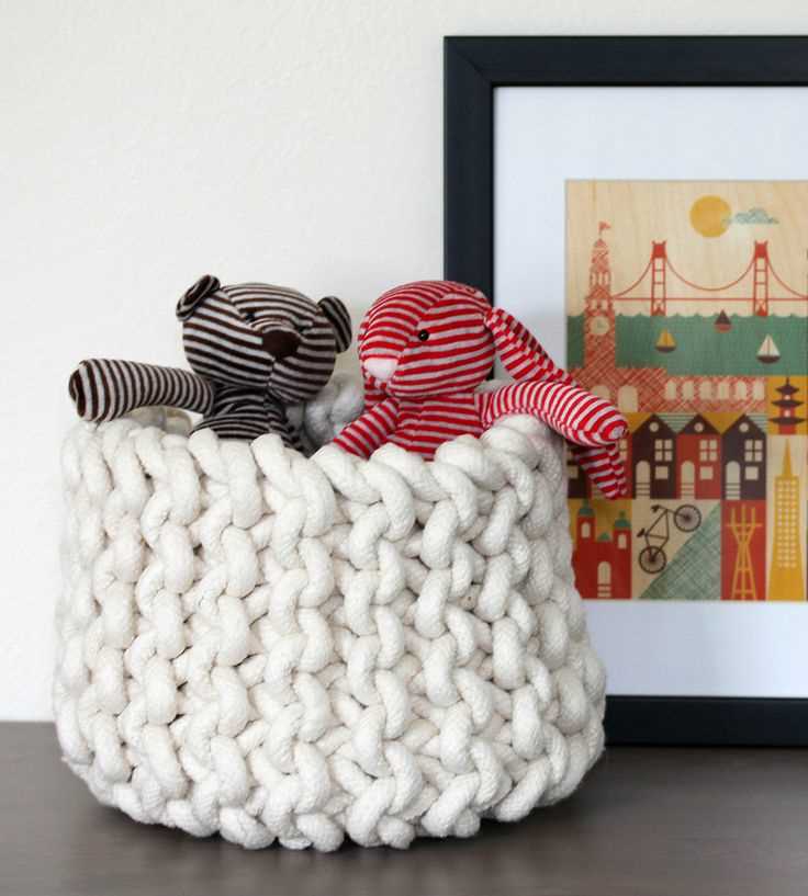Creating a Chic and Functional Basket using Loop Knitting Pattern Basket loop knitting pattern