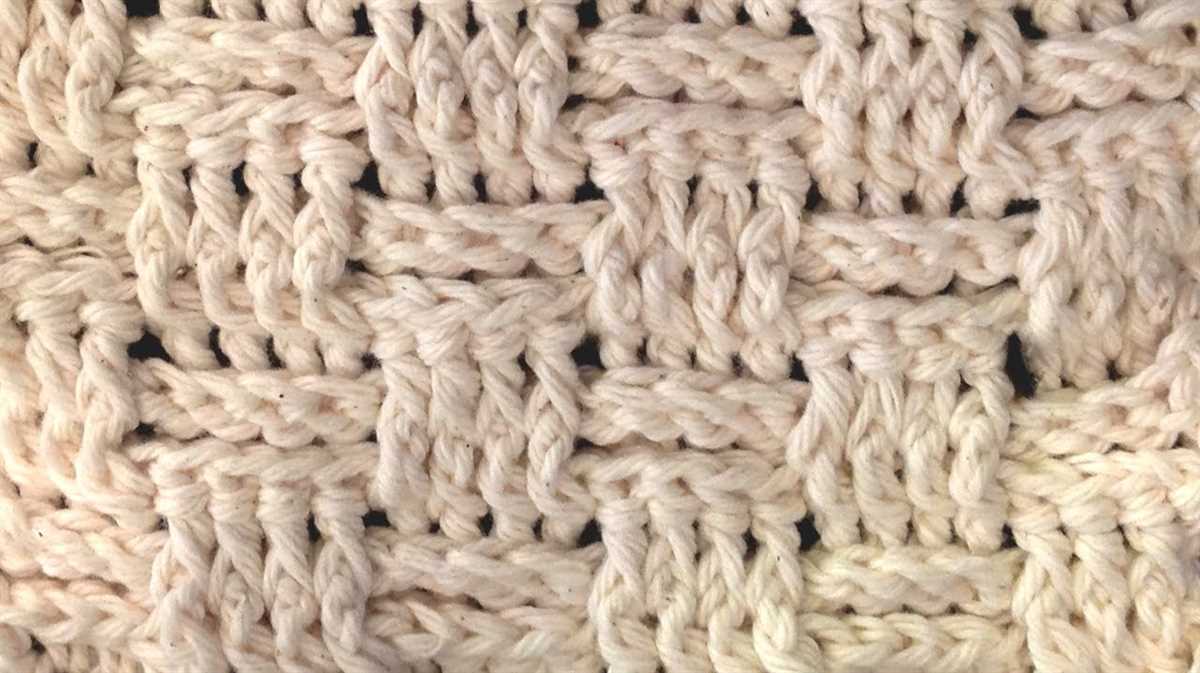 Basket weave dishcloth knitting pattern