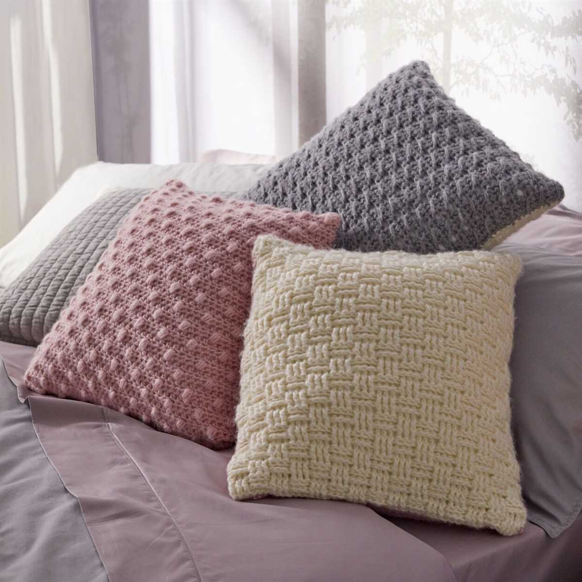 Basket weave knit pillow pattern