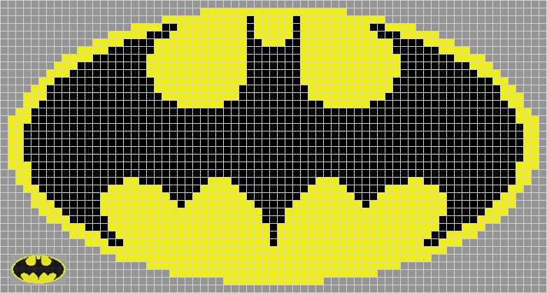 Batman logo knitting pattern