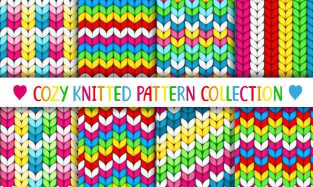 Knitted rainbow pattern