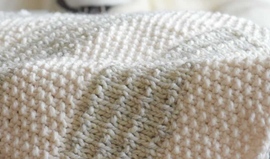 Chunky knit patchwork blanket pattern
