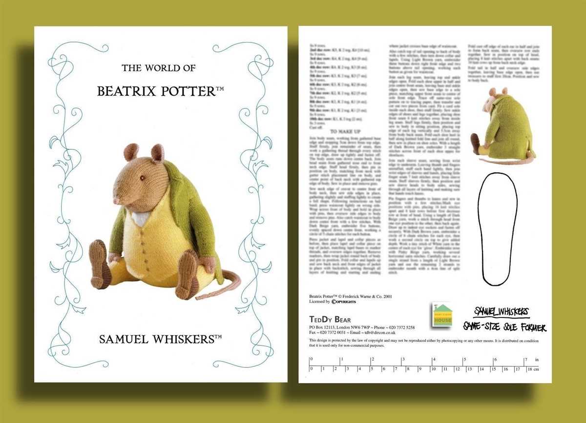 Beatrix potter nursery collection knitting patterns