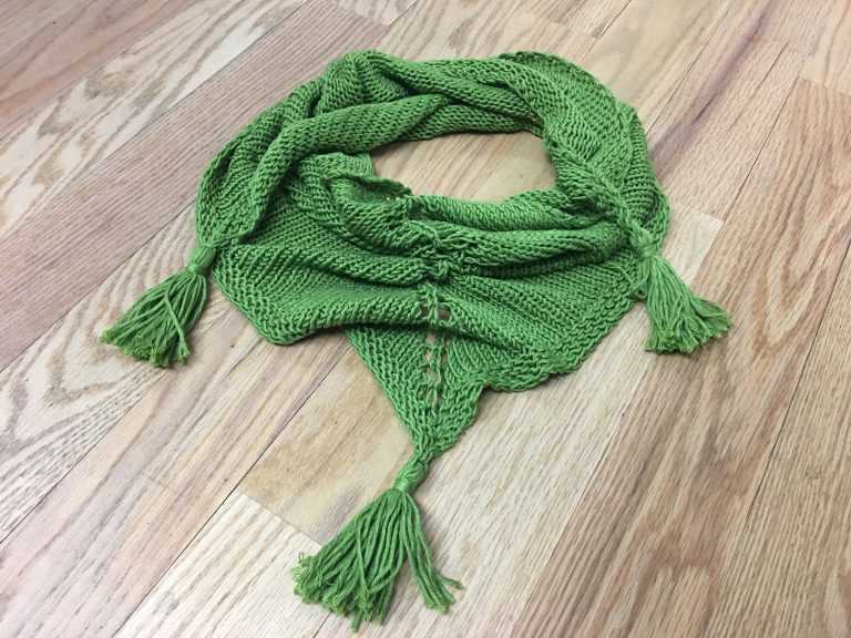 Beginner knit triangle shawl pattern