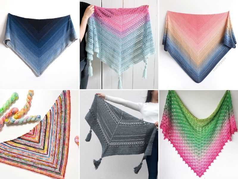 Beginner knit triangle shawl pattern