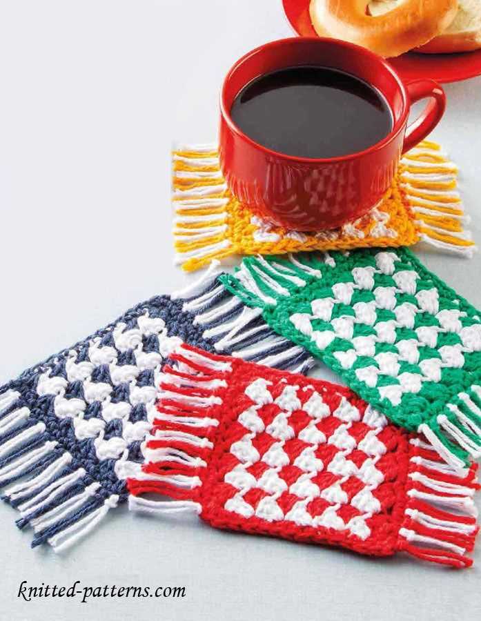 Knitted coasters free patterns