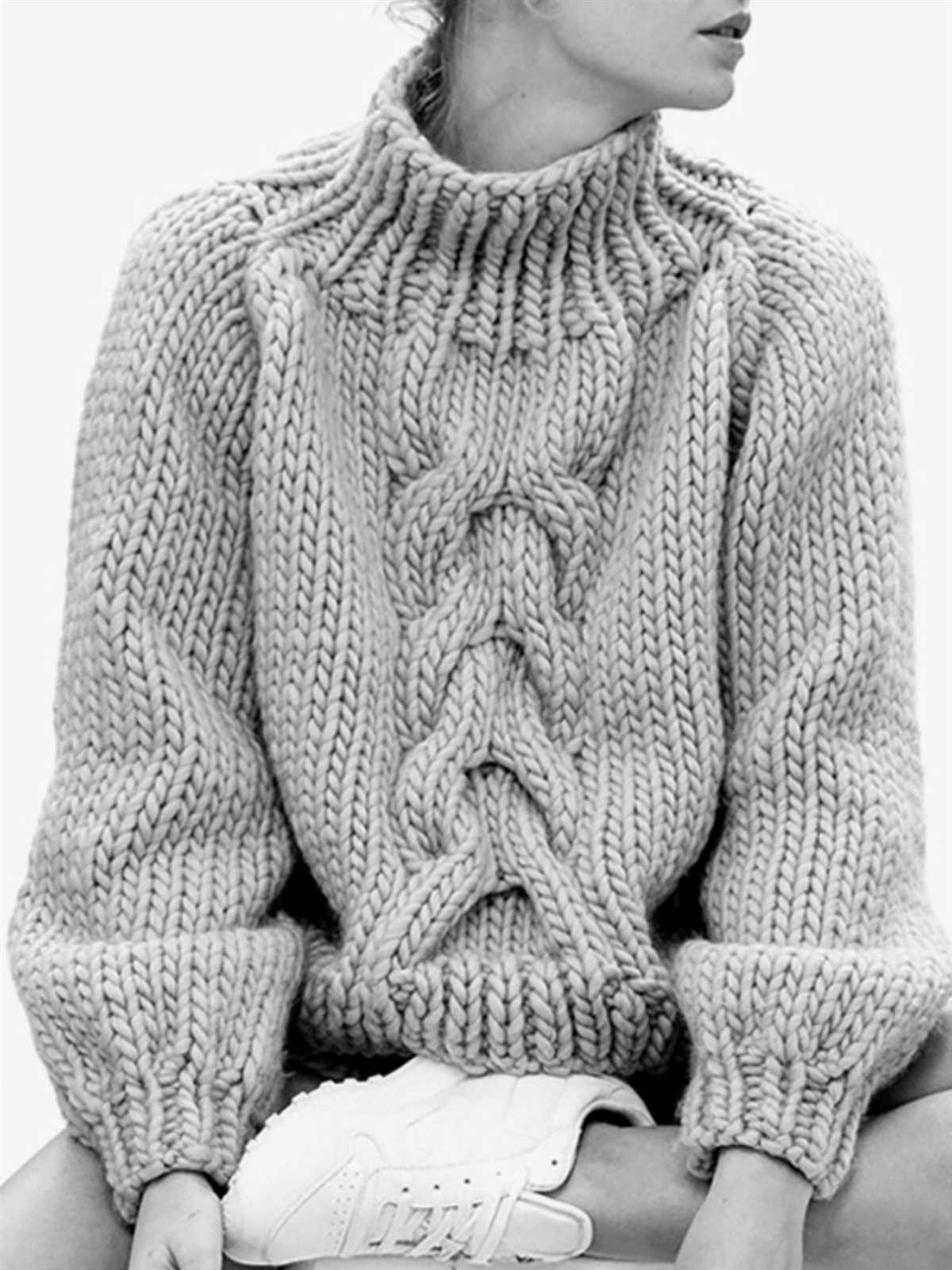 Oversized cable knit sweater pattern