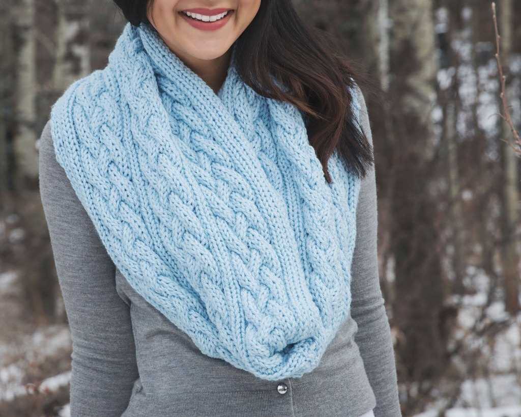 Braided infinity scarf knitting pattern