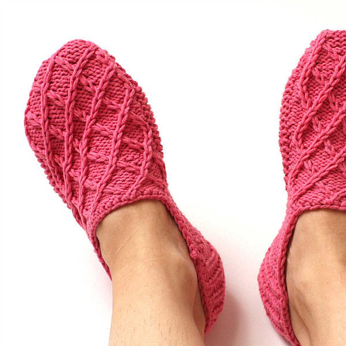 Bulky knit slippers pattern