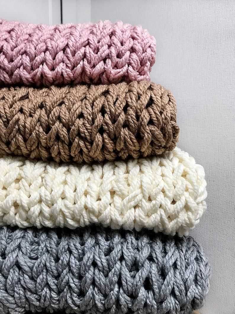 Bulky knit throw pattern