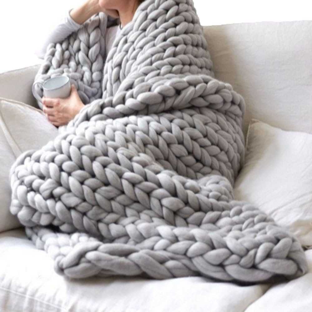 Bulky yarn blanket knit pattern