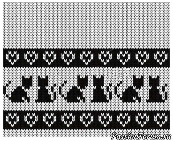 Knit fair isle heart pattern