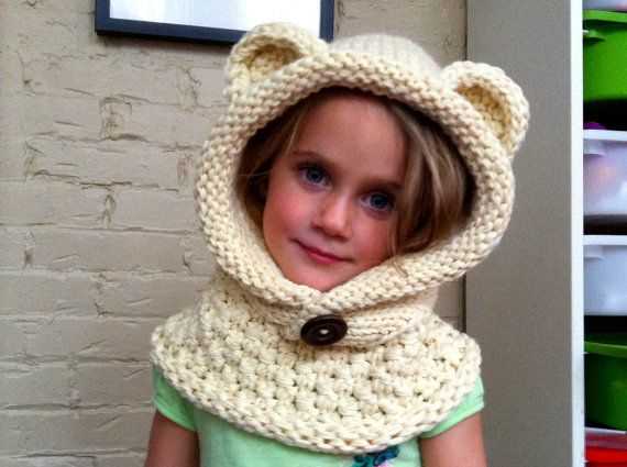 Children's hooded scarf knitting pattern