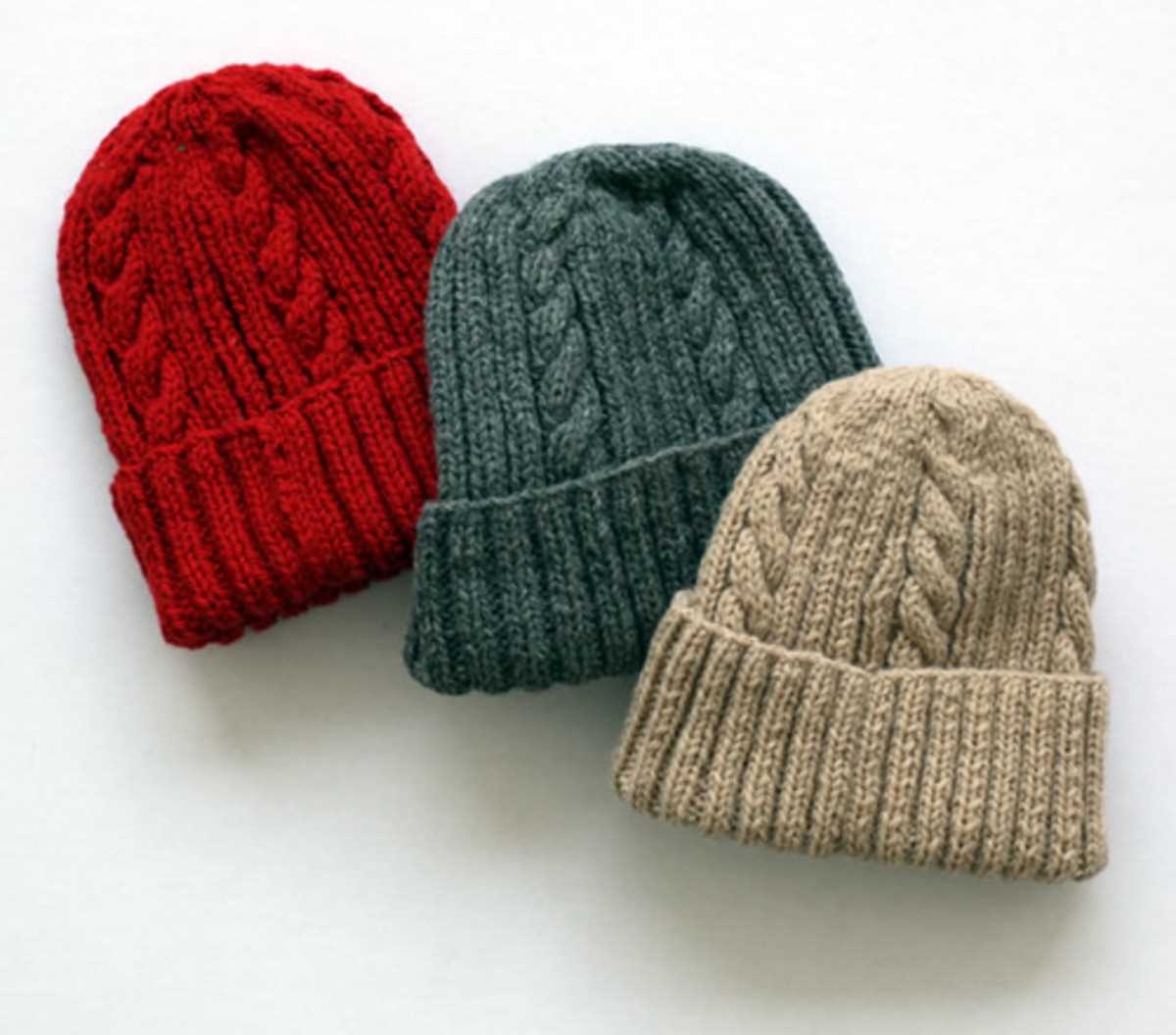 Cable knit beanie pattern