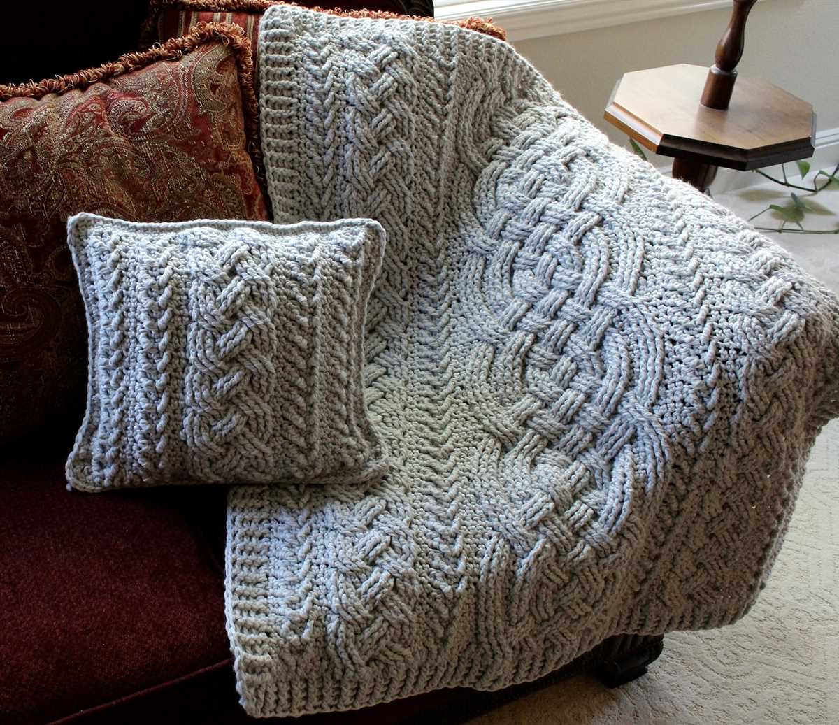Cable knit blanket crochet pattern