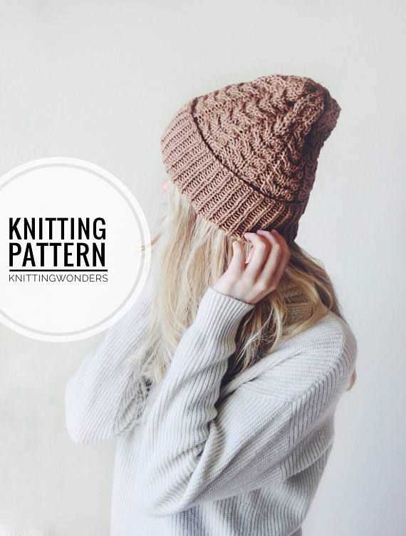 Cable knit beanie pattern