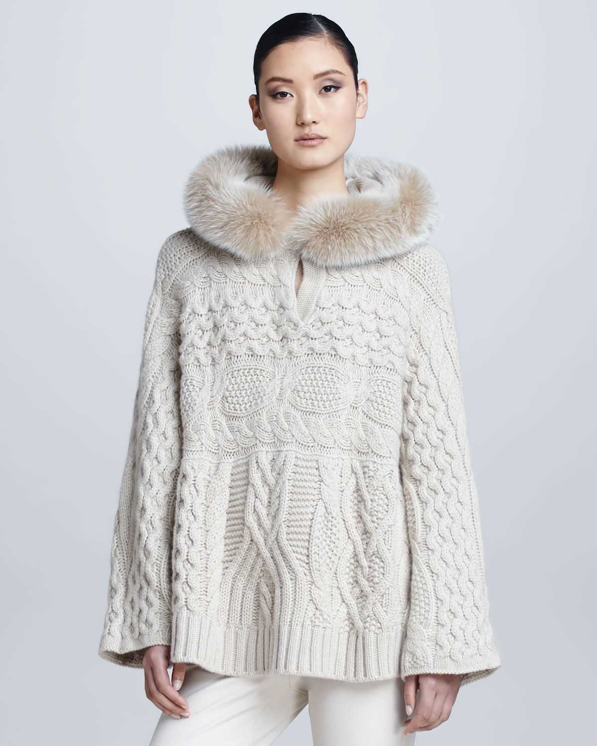 Cable knit cape pattern